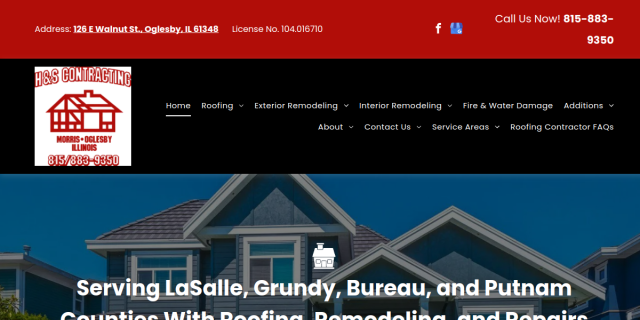 Roofing Company Princeton IL website screenshot