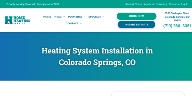 Furnace Installation Colorado Springs CO website screenshot
