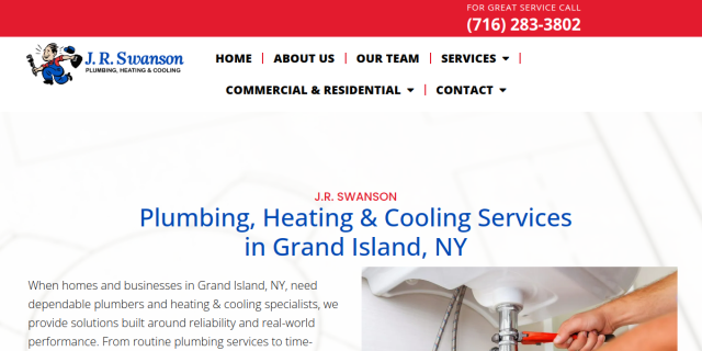 Expert Heating  Cooling Services in Grand Island NY for Homes  Businesses website screenshot