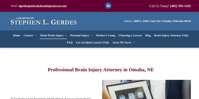 TBI Attorney Omaha website screenshot