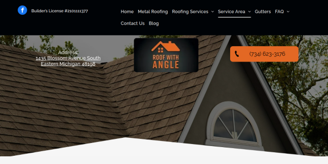 Roof Inspection Contractor Northville MI website screenshot