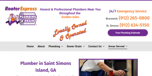 Rooter Express Plumbing & Drain website screenshot