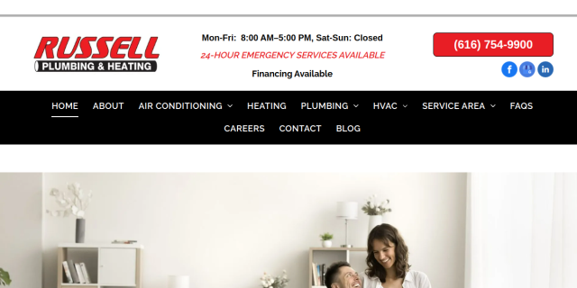 HVAC Installation Greenville MI website screenshot