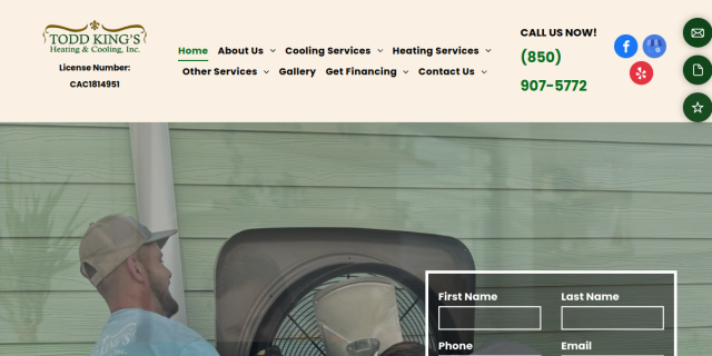 Todd King's Heating & Cooling website screenshot