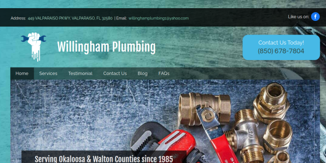 Willingham Plumbing website screenshot