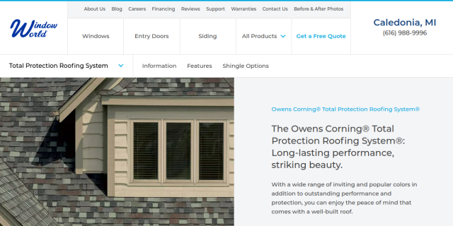 Contact Window World of West Michigan-If You Are Searching For Roofing Company Kentwood MI website screenshot