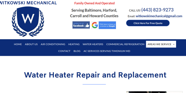 Witkowski Mechanical website screenshot