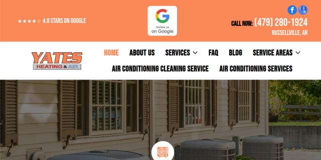 Yates Heating & Air website screenshot