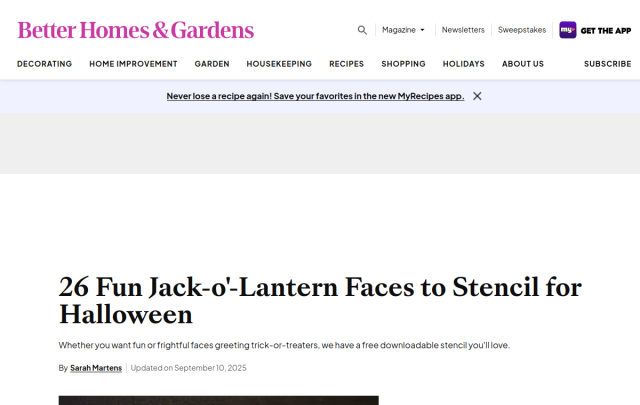 Preview card for 26 Jack-o'-Lantern Face Stencils