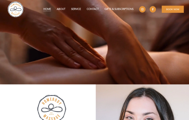 Homebody Massage website preview