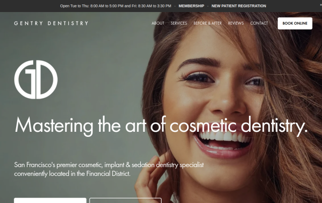 Gentry Dentistry website preview