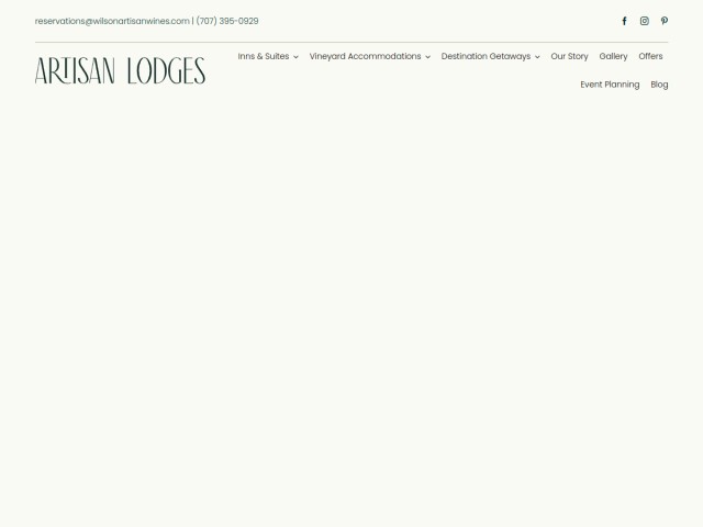 Artisan Lodges homepage preview