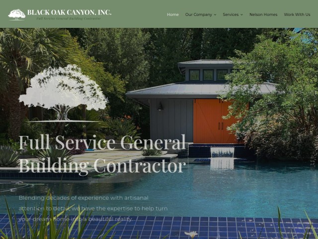 Black Oak Canyon homepage preview