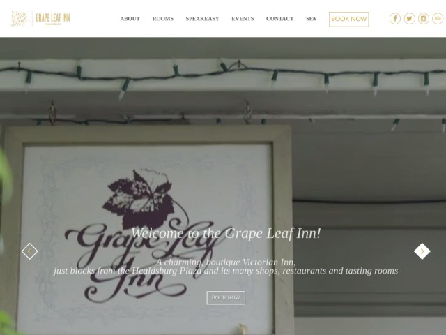 Grape Leaf Inn homepage preview