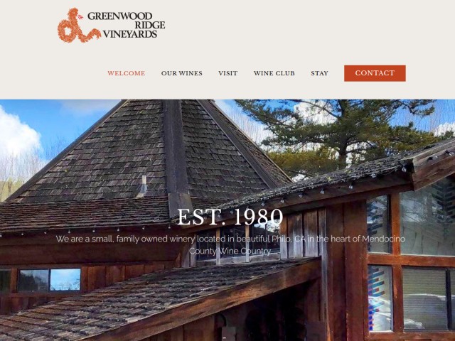 Greenwood Ridge Vineyards homepage preview