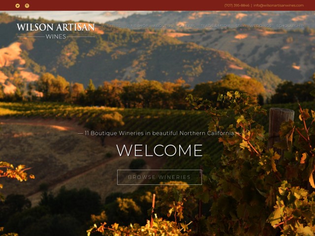 Wilson Artisan Wineries homepage preview