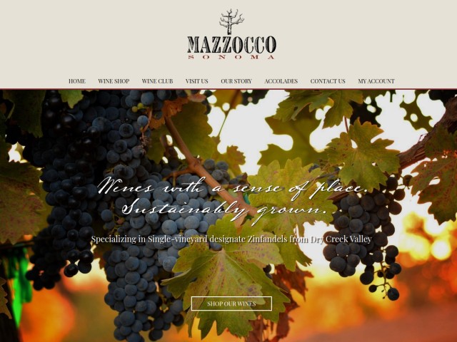 Mazzocco Sonoma homepage preview