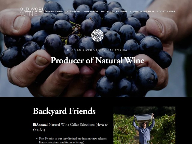 Old World Winery homepage preview