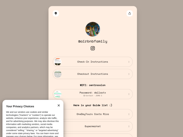 Airbnb Family link page preview