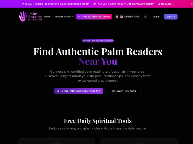 Palm Reading Near Me homepage