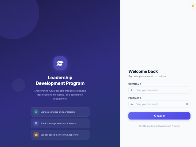 Learning Development Portal screenshot