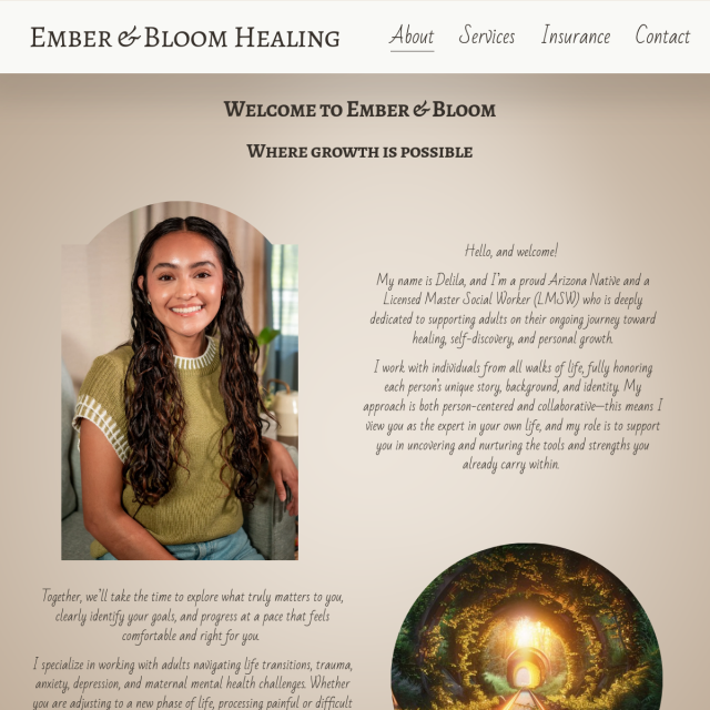 Ember Bloom Healing website preview