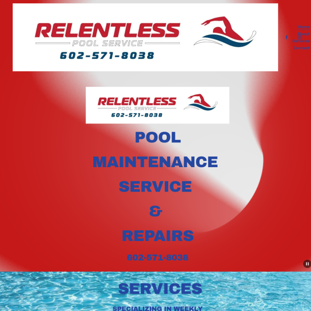 Relentless Pool Service website preview