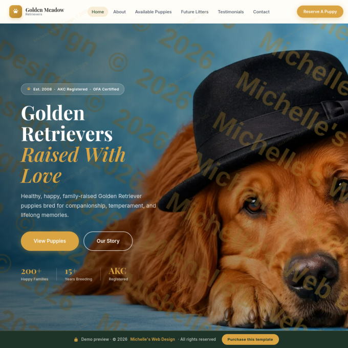 Premium Dog Breeder website preview
