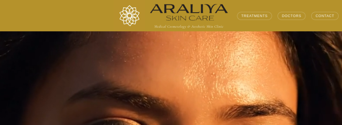 Araliya Skincare website preview