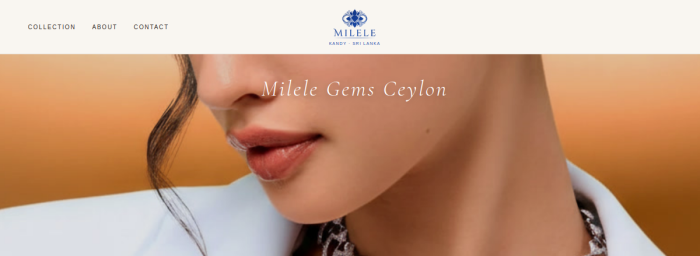 Milele Gems Ceylon website preview