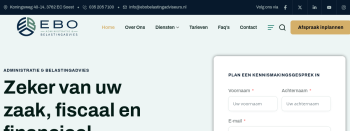 Website EBO Belastingadviseurs