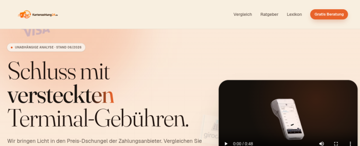 Vergleichsportal Kartenzahlung · kartenzahlung24.de