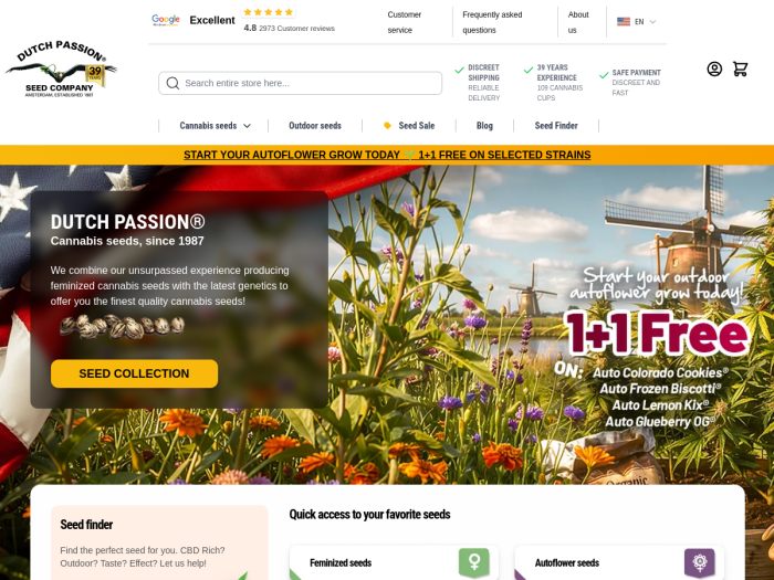 Dutch Passion seed bank website
