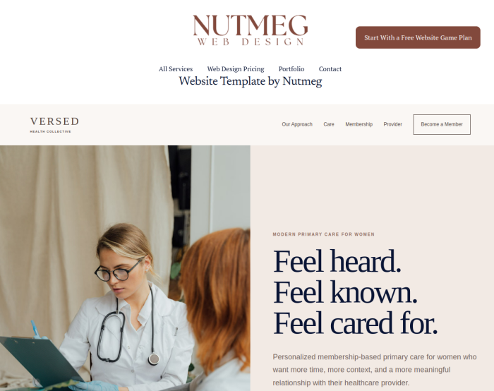 Boutique Direct Primary Care website example