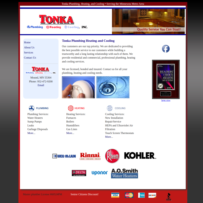 Tonka Plumbing Heating & Cooling Inc