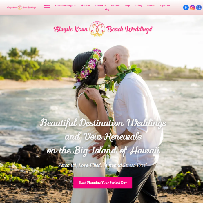 Simple Kona Beach Weddings