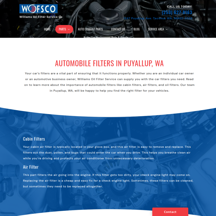 Williams Oil Filter Service Company