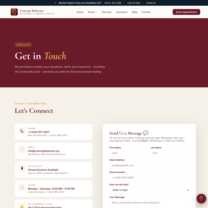 Concept Behaviour (contact page)