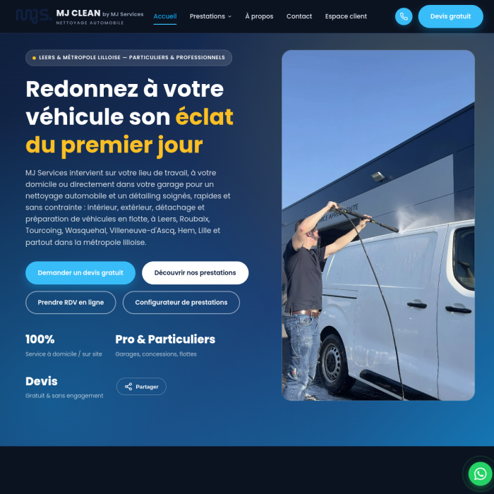 Aperçu en direct de mjclean.fr
