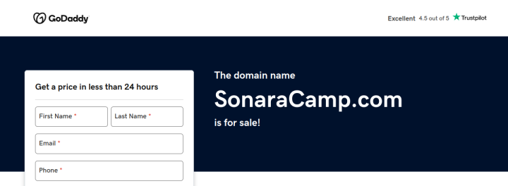 Sonara Camp website