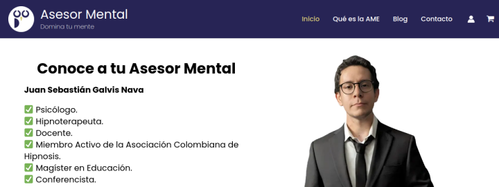 Captura del sitio Asesor Mental