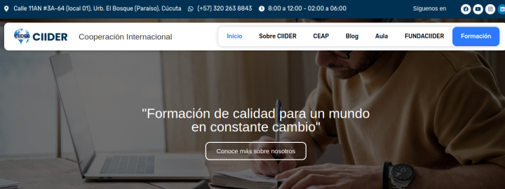 Captura del sitio CIIDER