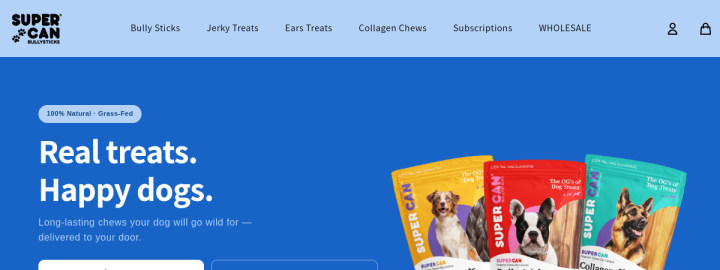Captura del sitio Supercan Bully Sticks