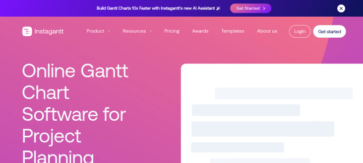 Instagantt website screenshot