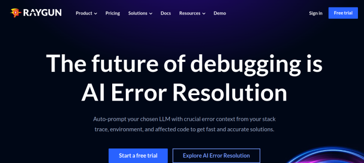 Raygun website screenshot
