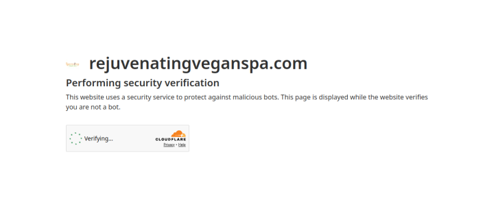 Rejuvenating Vegan Spa website screenshot