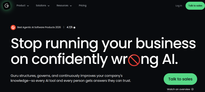Guru website screenshot