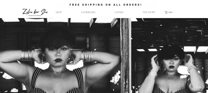 Zelie For She website screenshot