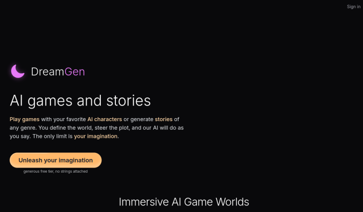 DreamGen screenshot