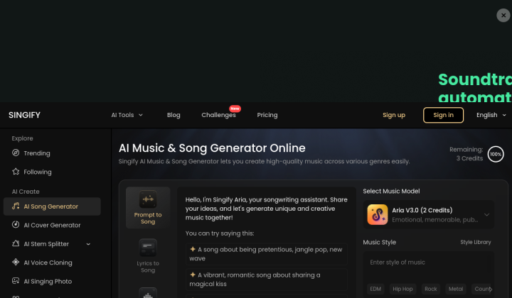 Singify screenshot